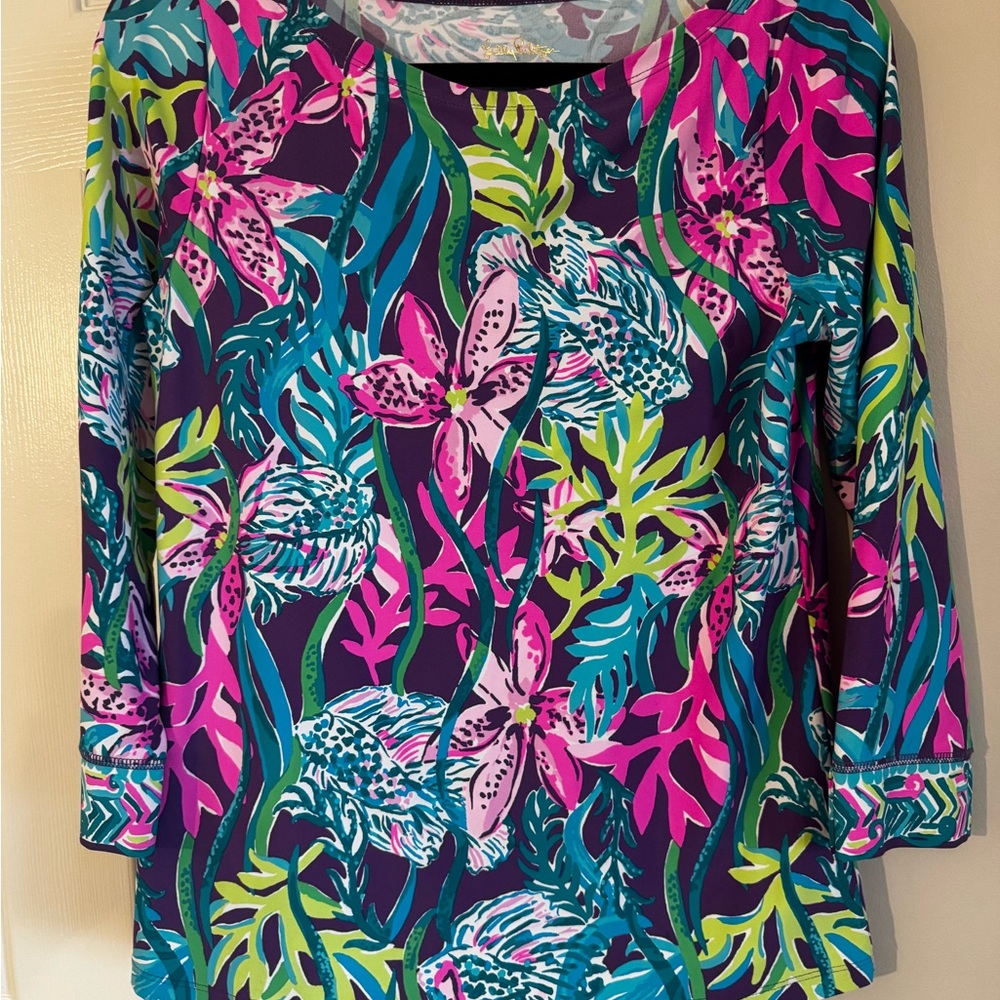 Lilly Pulitzer Colorful Floral Long Sleeve Top